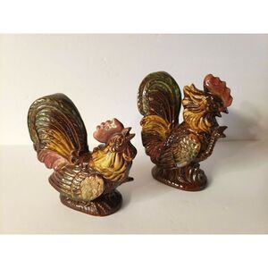 Vintage‎ Rooster & Hen Chicken Figurine Decorative Set